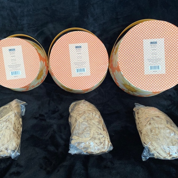 NEW Lang Boxes gift baskets "Daisies" set of 3 with paper filler - Picture 5 of 6